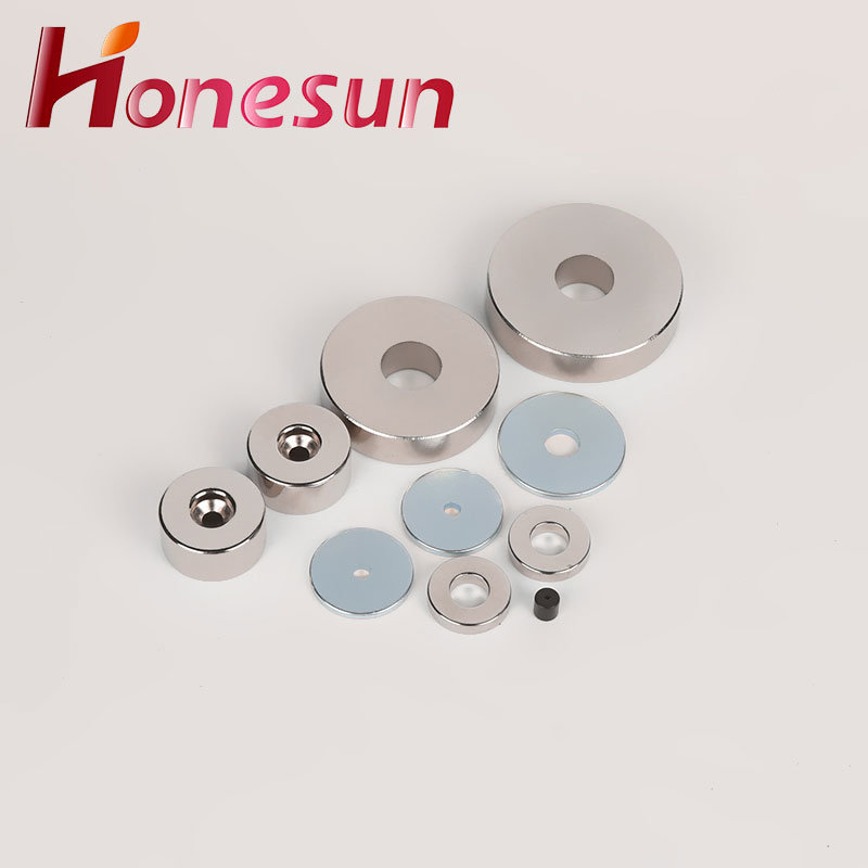  N35 N42 N45 N50 N52 Super Strong Round Rare Earth Magnets with Screw Hole Custom Neodymium Magnets with Countersunk Hole NdFeB Magnets 