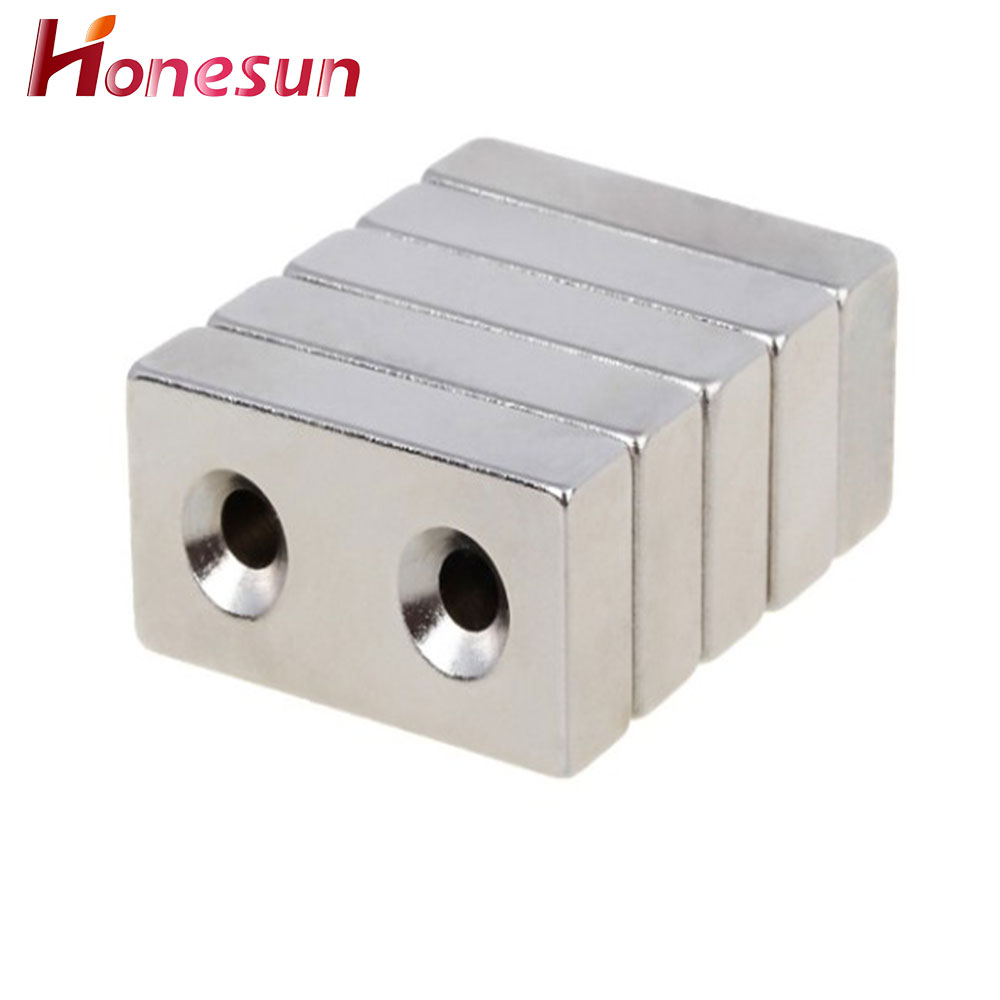 N35 Neodymium Rare Earth Magnet Rectangle Strong NdFeB Magnet with 2 Countersunk