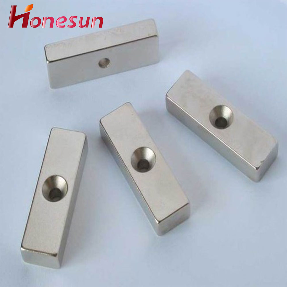 Hot Popular Block Countersunk Neodymium Rectangular Square With Hole