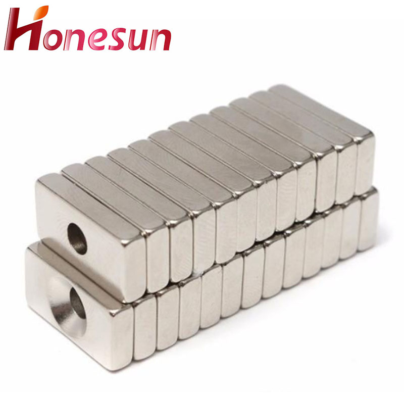 N35 N38 N42 N45 N48 N52 Super Strong Magnets with Screw Hole Block Magnets with Countersunk Hole Square Rare Earth Neodymium Magnets