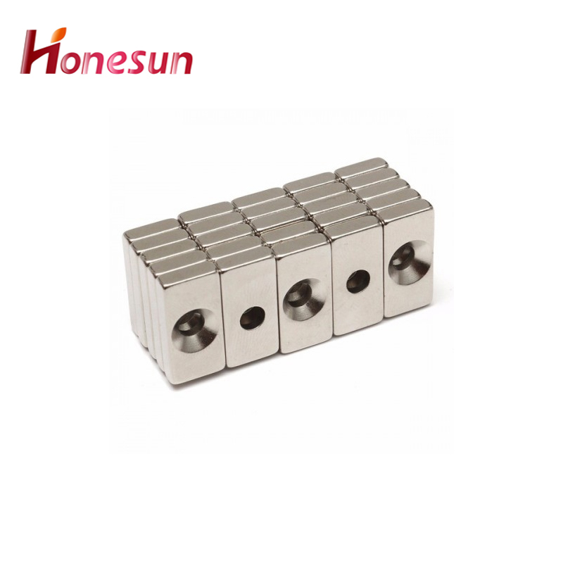 Super Strong Magnets with Screw Hole Block Magnets with Countersunk Hole N35 N38 N42 N45 N50 N52 Square Rare Earth Neodymium Magnets