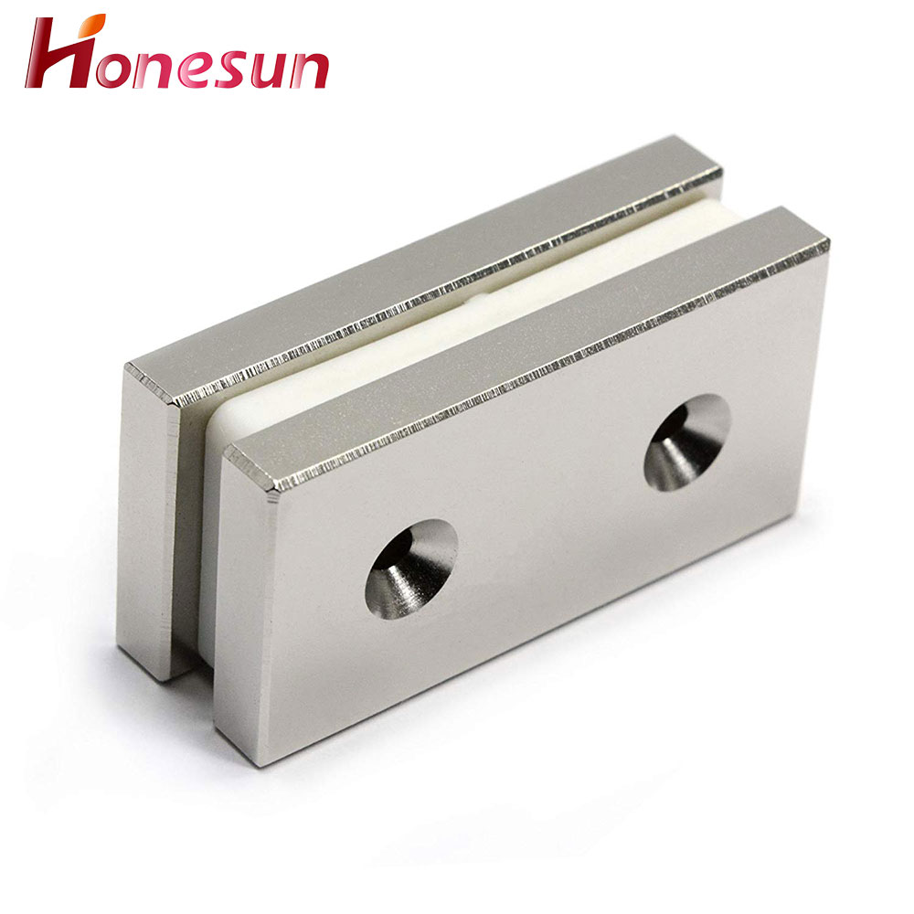 N35 Neodymium Rare Earth Magnet Rectangle Strong NdFeB Magnet with 2 Countersunk